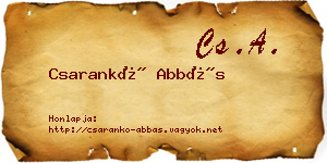 Csarankó Abbás névjegykártya